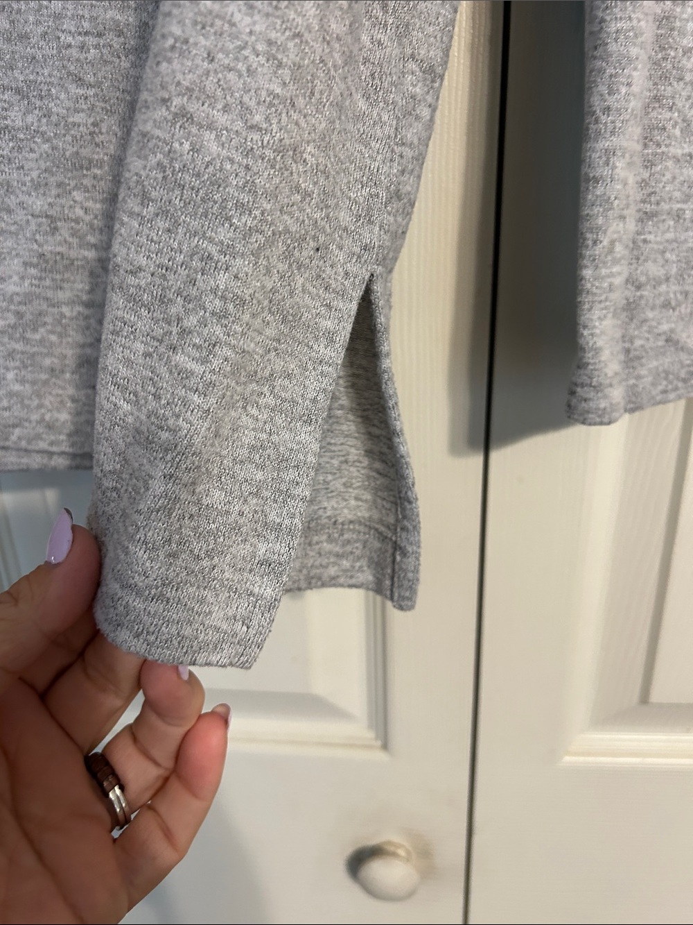 Talbots Heather Gray Knit Sweater Top Shawl Collar X-Large Stretch Layering - Picture 3 of 5